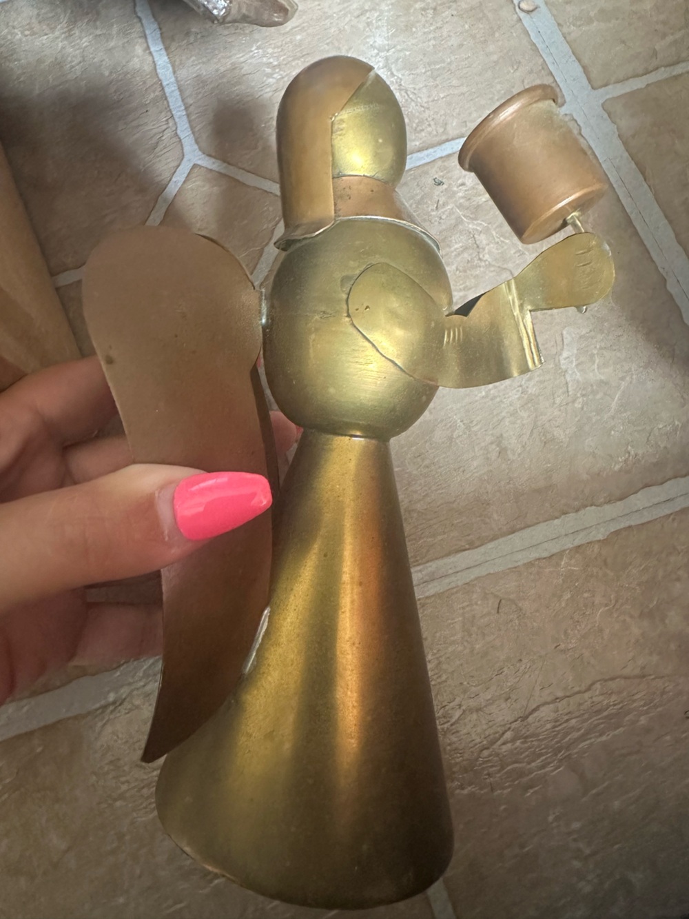 Vtg | Brass Angel Candle Holder